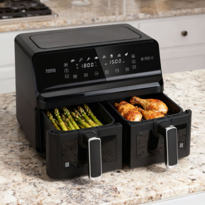Teplovzdušná fritéza TEESA AIR FRYER DUAL POT XXL 8L 2700W