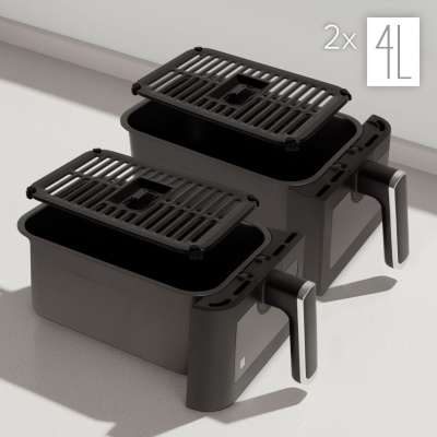 Teplovzdušná fritéza TEESA AIR FRYER DUAL POT XXL 8L 2700W