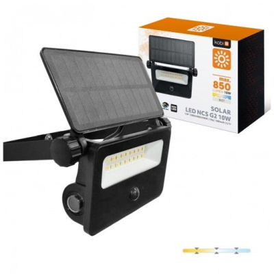 Solárny LED reflektor, 10W, 4000K. detektor pohybu, 3CCT, IP54