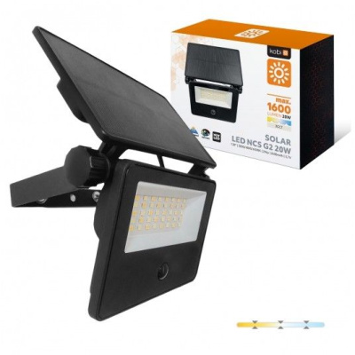 Solárny LED reflektor, 20W, 4000K. detektor pohybu, 3CCT, IP54