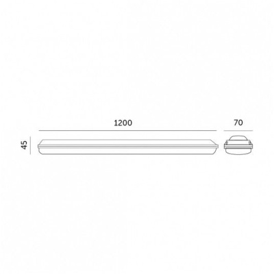 LED svietidlo NEGRO lineárne 120cm/36W 6000K IP65