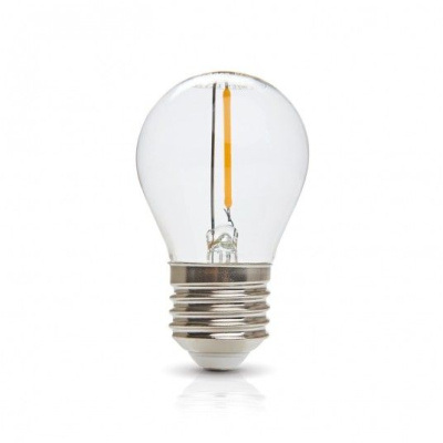 Žiarovka LED 1,3W / E27 / 2700K / 230V / LED filament, globo