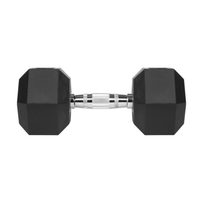 Liatinové jednoručky HEX 2x15 kg | Pogumovaný set na cvičenie
