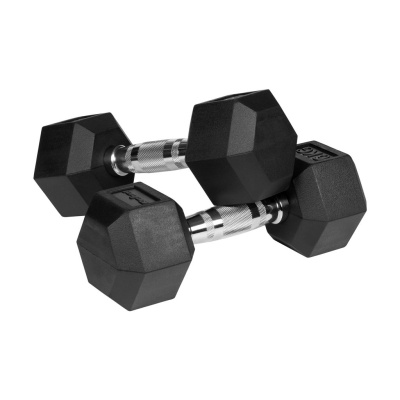 HEX činky 2x6 kg REBEL ACTIVE | Pogumovaná liatina