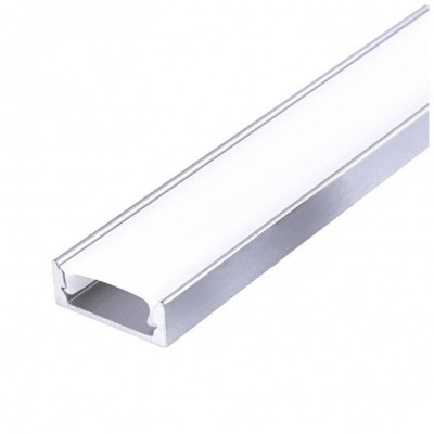 Hliníkový LED profil P01 anodizované striebro + mliečny kryt 1m