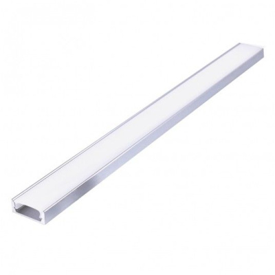 Hliníkový LED profil P01 anodizované striebro + mliečny kryt 1m