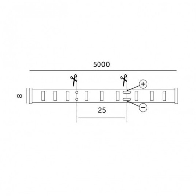 LED pás COB 6500K IP65 5m 12V 320 LED TRAMO