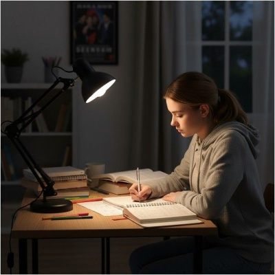 Stolná lampa AURIQ 1xE27 čierna