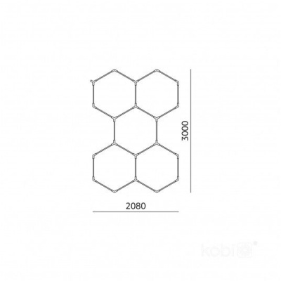 Stropné LED svietidlo HEXLINE 208x300cm 6500K Kobi