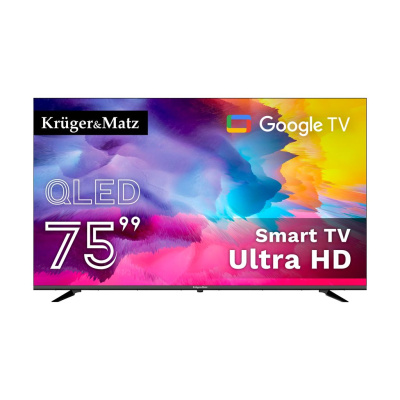 Televízor Krüger&Matz 75" QLED UHD smart DVB-T2/S2 H.265 Hevc