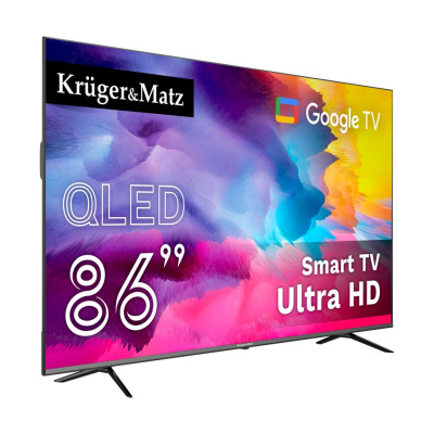 Televízor Kruger&Matz 86" UHD QLED smart DVB-T2/S2 H.265 Hevc