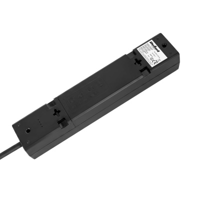 Predlžovací kábel s vypínačom 4 zásuvky 1,5m čierny (3x1,0 mm2)