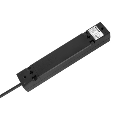 Predlžovací kábel 5 zásuviek, 3m, čierny (3x1,5 mm2) REBEL
