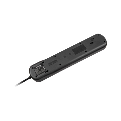 Predlžovací kábel 5 zásuviek, 3m, čierny (3x1,5 mm2) REBEL