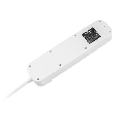 Predlžovací kábel 5 zásuviek s vypínačmi, 3 m, biely