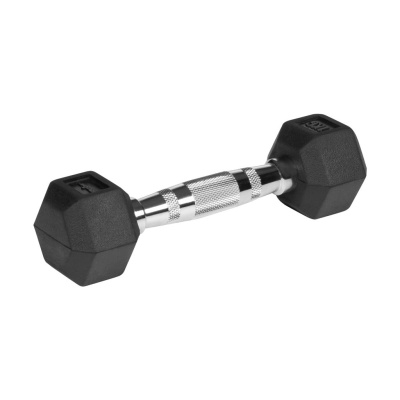 Liatinové pogumované činky HEX 2x1 kg REBEL ACTIVE