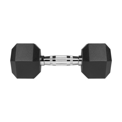 Liatinové pogumované činky HEX 2x7.5 kg REBEL ACTIVE