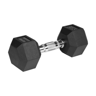 Liatinové pogumované činky HEX 2x9 kg REBEL ACTIVE