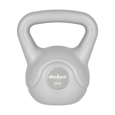 Kettlebell bitúmenový 2 kg sivý REBEL ACTIVE