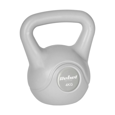 Kettlebell bitúmenový 4 kg sivý REBEL ACTIVE