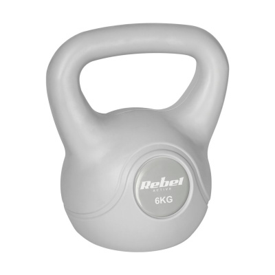 Kettlebell bitúmenový 6 kg sivý REBEL ACTIVE