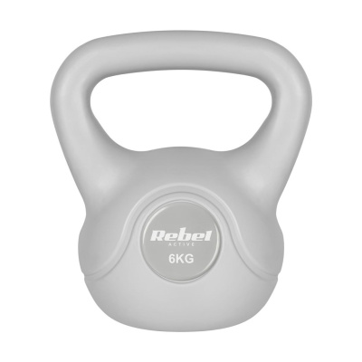 Kettlebell bitúmenový 6 kg sivý REBEL ACTIVE