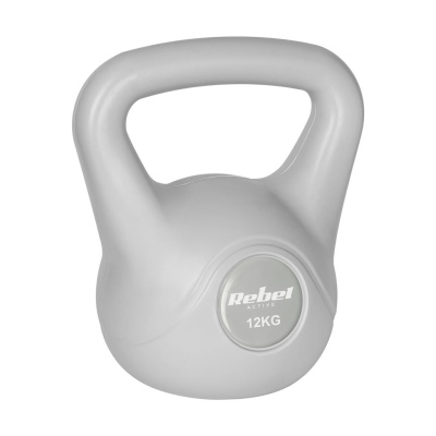 Kettlebell bitúmenový 12 kg sivý REBEL ACTIVE