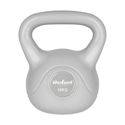 Kettlebell bitúmenový 16 kg sivý REBEL ACTIVE