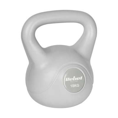 Kettlebell bitúmenový 18 kg sivý REBEL ACTIVE