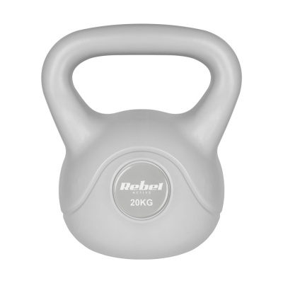 Kettlebell bitúmenový 20 kg sivý REBEL ACTIVE
