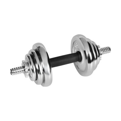 Činky nastaviteľné chrómované liatinové v kufríku s tyčou 20kg