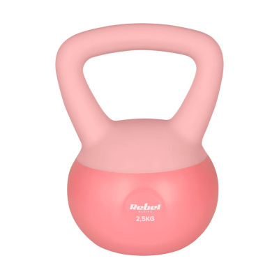 Kettlebell soft mäkký vinylový 2.5kg REBEL ACTIVE
