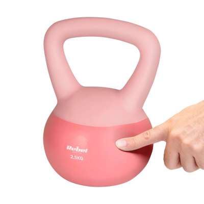 Kettlebell soft mäkký vinylový 2.5kg REBEL ACTIVE