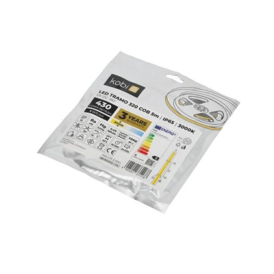 LED pás COB 3000K IP65 5m 12V 320 LED TRAMO
