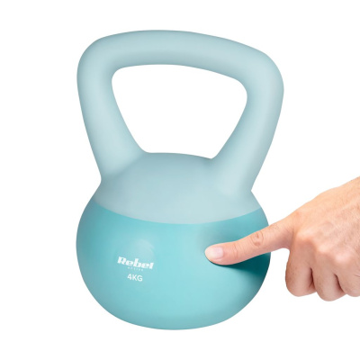 Kettlebell soft mäkký vinylový 4kg REBEL ACTIVE