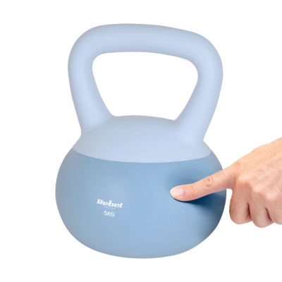 Kettlebell soft mäkký vinylový 5kg REBEL ACTIVE