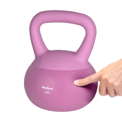 Kettlebell soft mäkký vinylový 6 kg REBEL ACTIVE