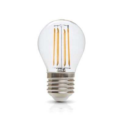 Žiarovka LED 4W, E27, 3000K, 230V, LED filament, globo