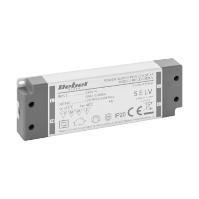 Napájací zdroj 12V/5A 60W IP20 Rebel