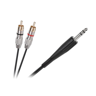 Kábel Jack 6,3mm stereo - RCA 2x, 1,8m
