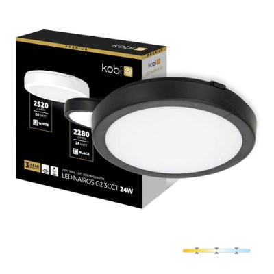 Led svietidlo NAIROS G2 24W čierny PREMIUM