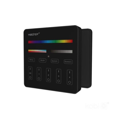 Ovládací nástenný panel RGB/RGBCCT/CCT MIBOXER B4 čierny