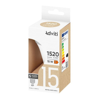 Žiarovka LED 15W E27 4000K 230V Adviti